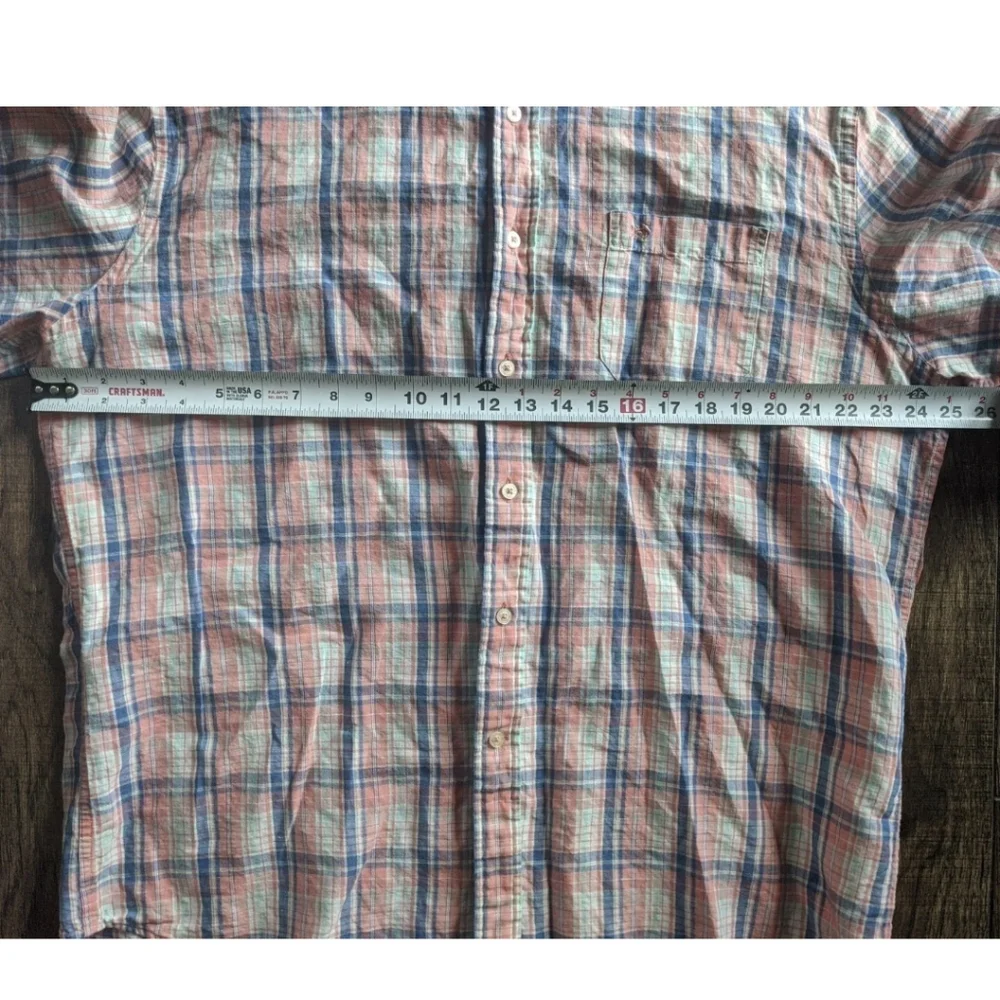 Southern Tide Mens Classic Fit XL Orange & Blue Plaid Button Down Long Sleeve. - Picture 6 of 12
